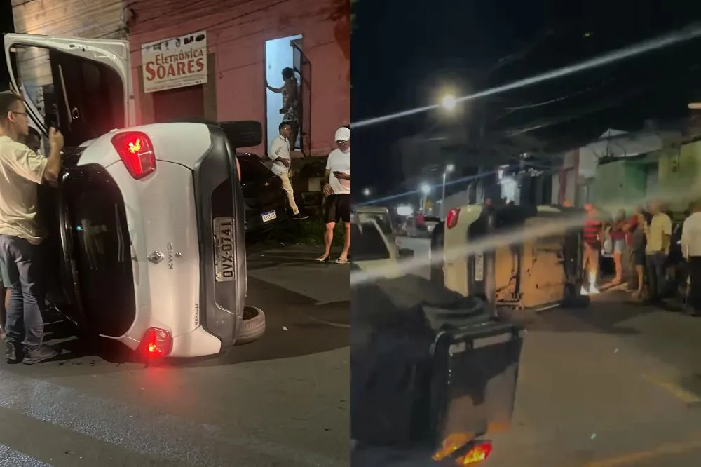 Condutora embriagada capota carro em avenida na zona Sul de Teresina