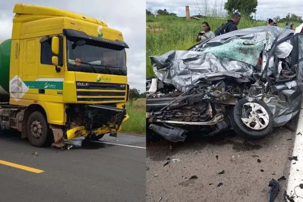 Acidente entre caminhão e carro deixa quatro mortos na BR-343 em Campo Maior