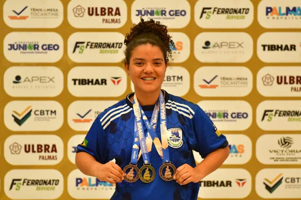 Estudante piauiense conquista três medalhas em etapa da Taça Brasil de Tênis de Mesa disputada em Tocantins