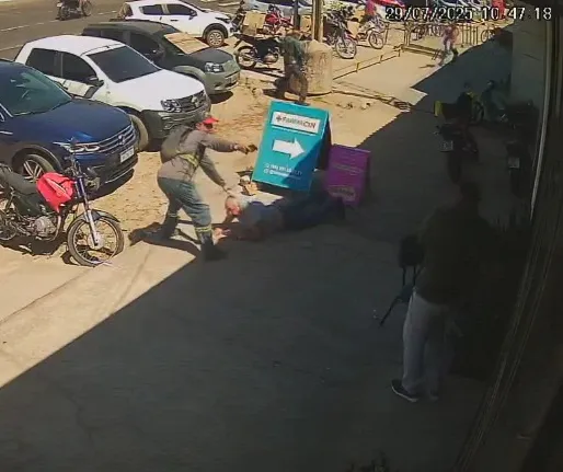 Tentativa de assalto em frente a banco termina com segurança baleado em Timon