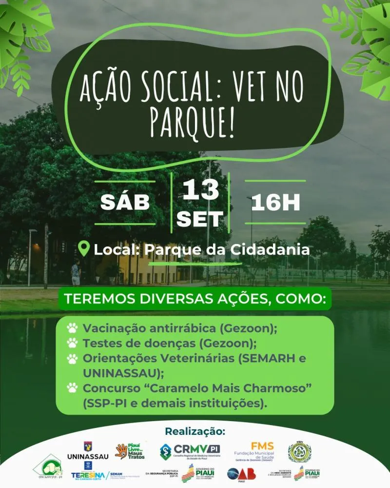 Coletivo da Causa Animal promove ação social “Vet no Parque” em Teresina