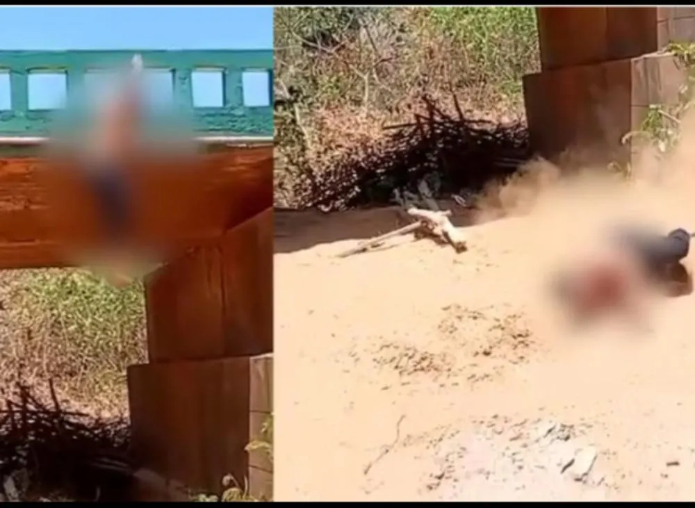 Menino se machuca ao pular de ponte após desafio de amigos